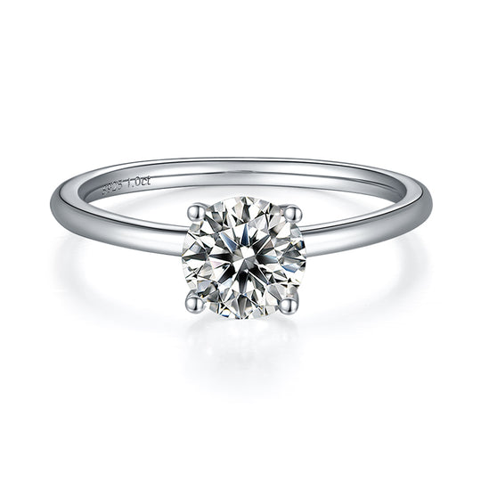 Round Cut Solitary Moissanite Engagement Ring