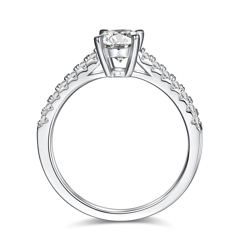 Simple Design Oval Cut Moissanite Ring