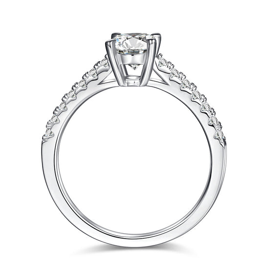 Simple Design Oval Cut Moissanite Ring