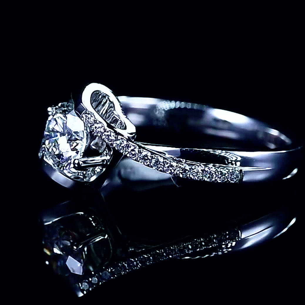 New Twisted Shank Design Moissanite Engagement Ring