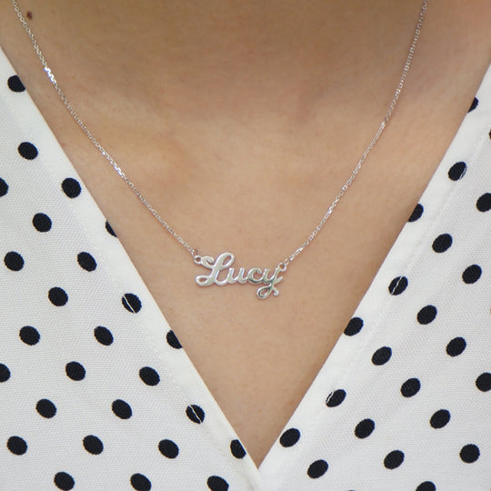 14K Solid Gold Custom Name Necklace For Women