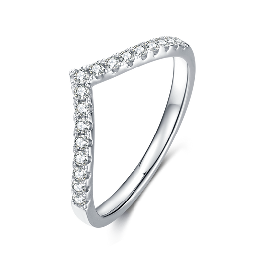 V shape Moissanite Wedding Ring