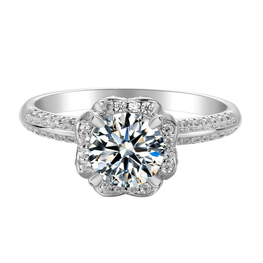 Proposal Flower  Design  Moissanite Engagement Ring