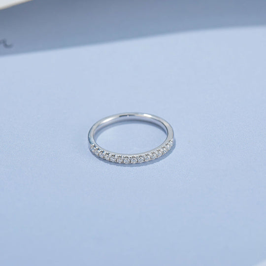 Wedding Band Moissanite Half Eternity Ring