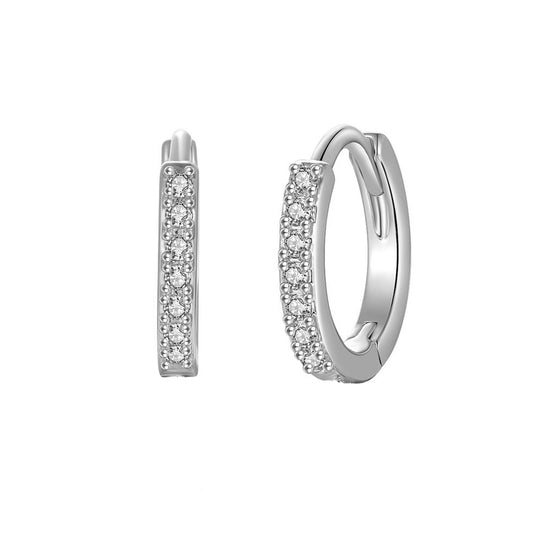 S925 Moissanite Cross Hoop Earrings