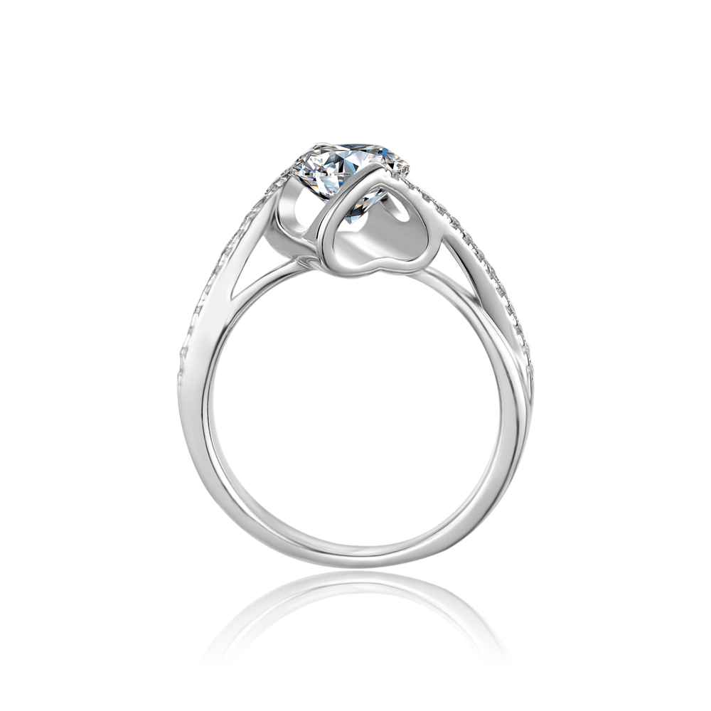 Kiss of Angel 2 Moissanite Engagement Ring