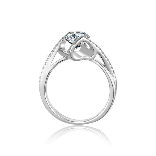 Kiss of Angel 2 Moissanite Engagement Ring