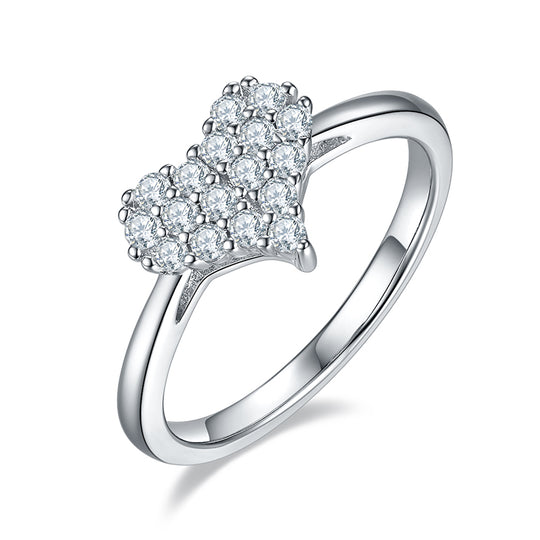 Heart Design Moissanite Ring