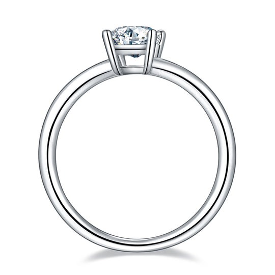 Emerald Cut Solitary Moissanite Engagement Ring