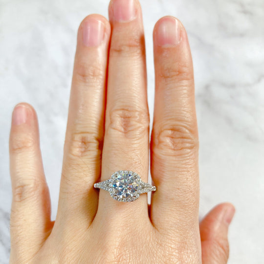 Square Halo Moissanite Ring