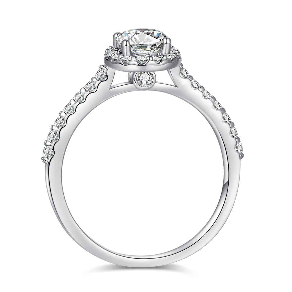 Halo Oval Cut  Moissantie Engagement Ring