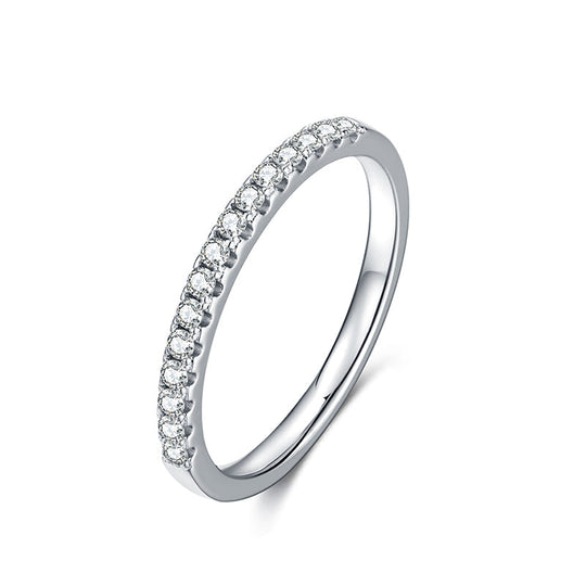 Wedding Band Moissanite Half Eternity Ring