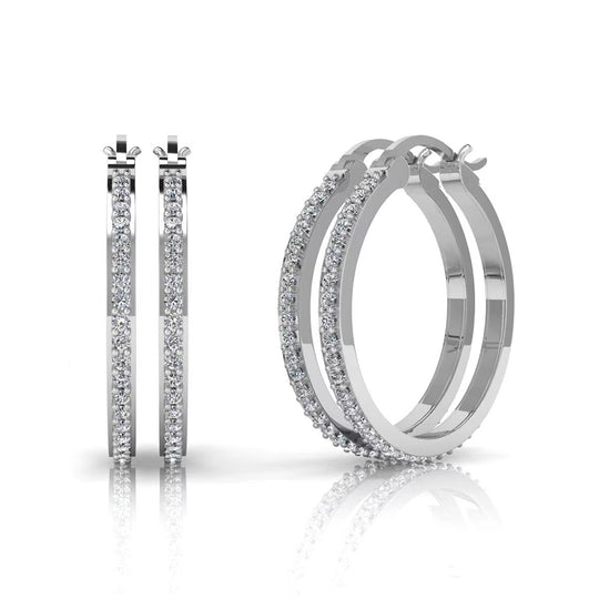 Trendy 925 Silver Moissanite Hoop Earrings