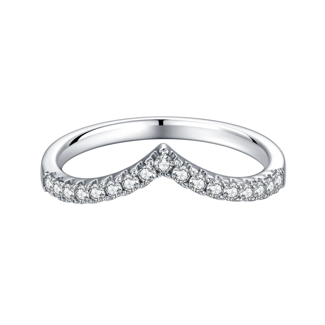 V shape Moissanite Wedding Ring