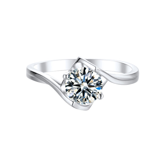 Kiss of Angel Moissanite Engagement Ring