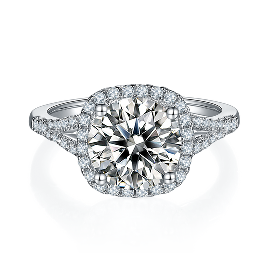 Square Halo Moissanite Ring