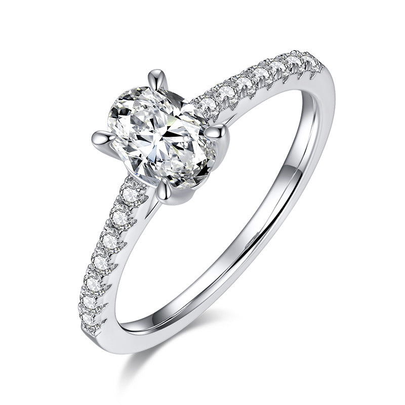 Simple Design Oval Cut Moissanite Ring