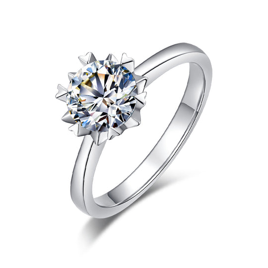 Snowflake Streight Ring Band Design Moissanite Engagement Ring