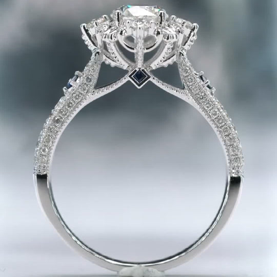 Elegant Design Moissanite Engagement Ring