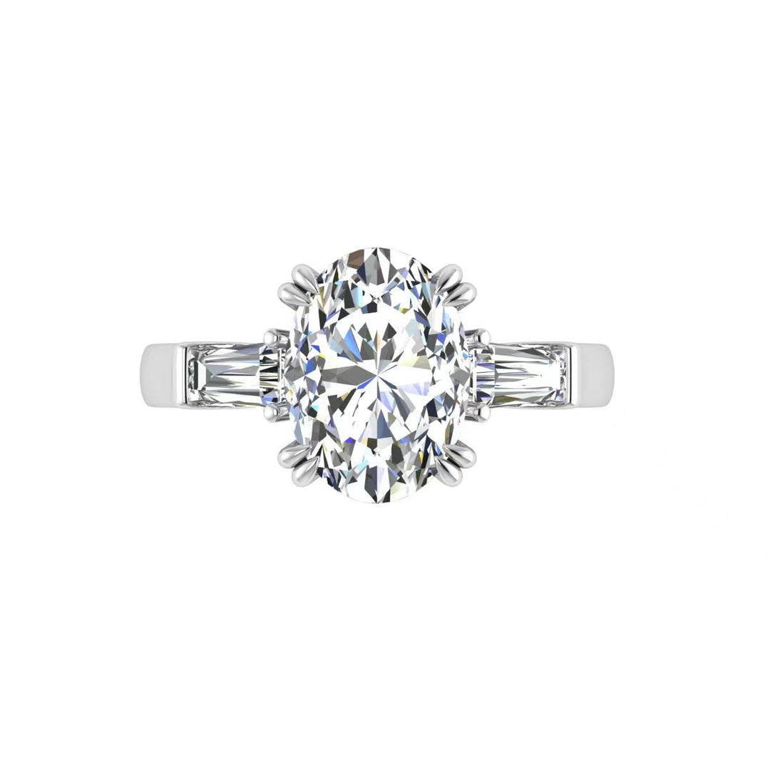 4CT Oval Cut  Moissanite Engagement Ring