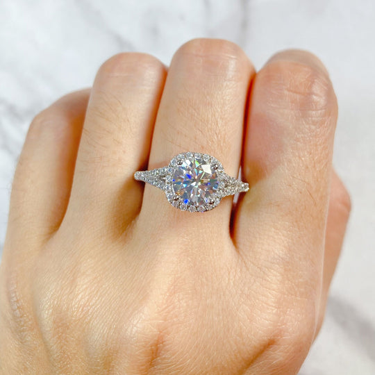 Square Halo Moissanite Ring