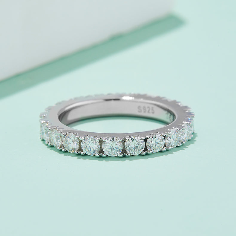 Wedding Band 3mm Moissanite Full Eternity Ring